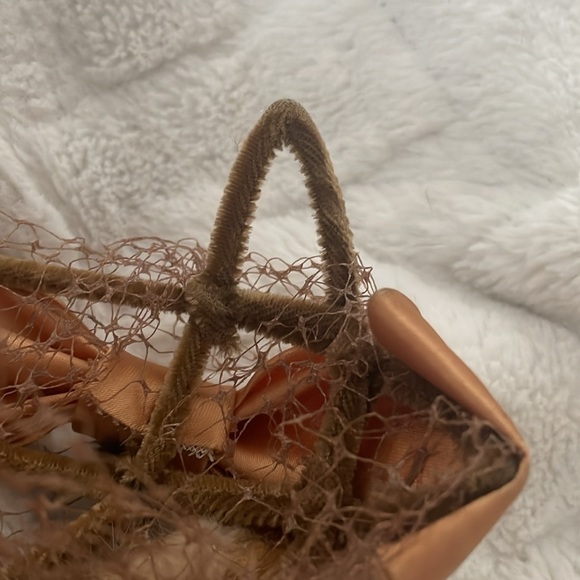 Vintage Auburn Mink Fur Trimmed Netted Fascinator / Headband / Hat - Picture 6 of 6